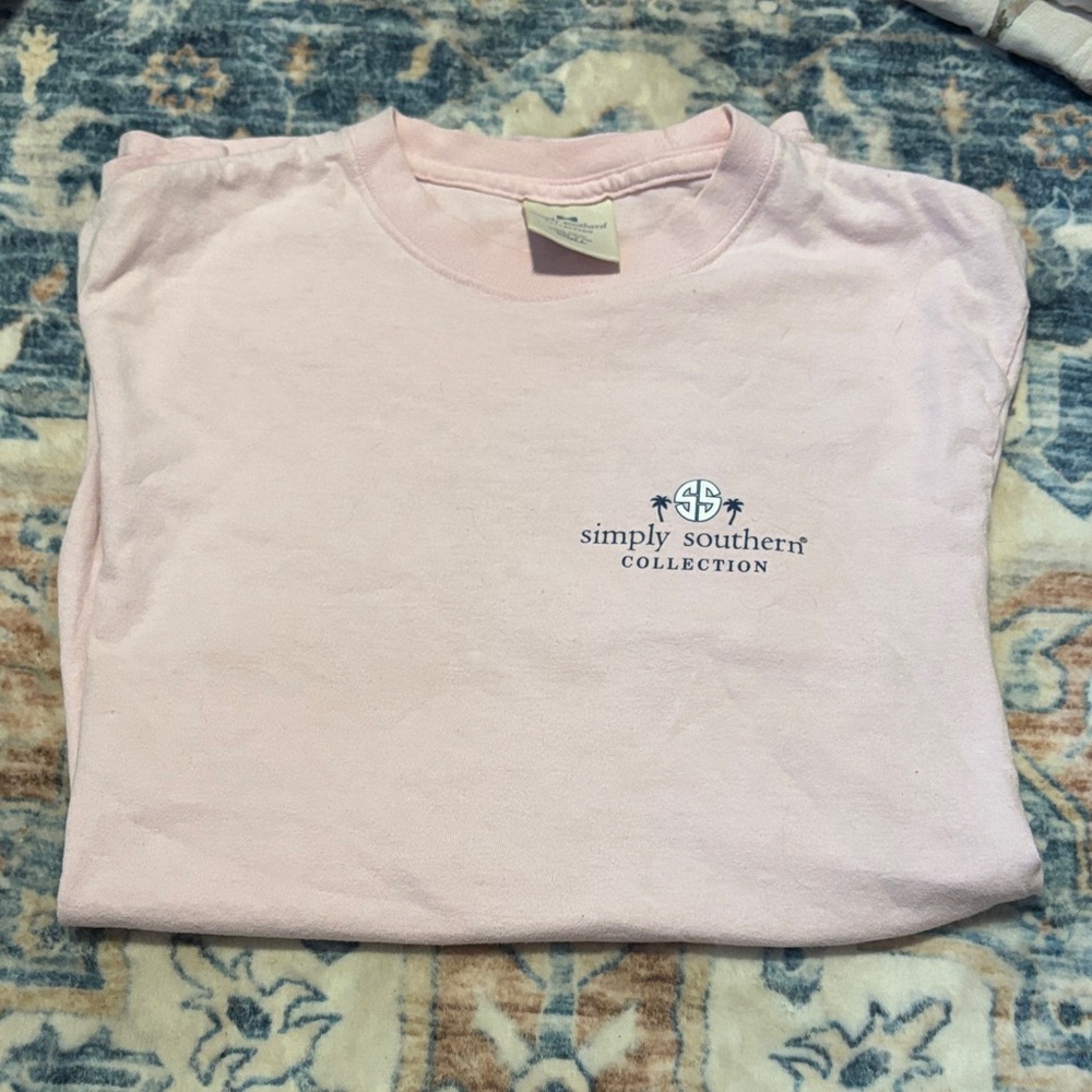 Simply Southern Light Pink Tee with Logo